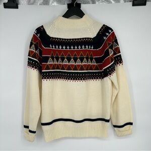 Vintage JcPenny Off White Knit Fair Isle Sweater Large Mens